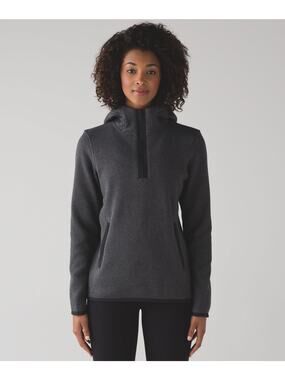 Lululemon It's Fleecing Cold Pullover Hoodie Women's 4 Black Cotton Fleece